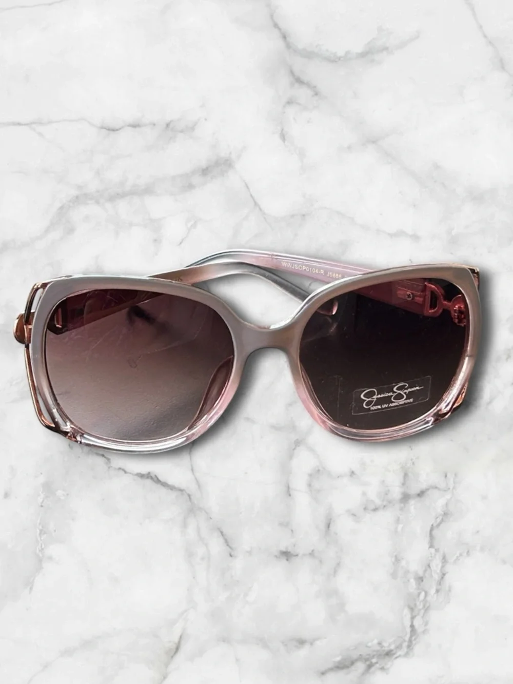 NWOT Jessica Simpson Glam Oversized Rose Fade Metal Vent Sunglasses J5686 RSF - Picture 5 of 13